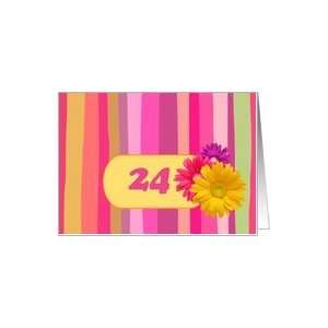  Invitation.24th Birthday Party.Colorful Design Card: Toys 