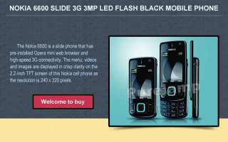 NEW NOKIA 6600 SLIDE 3G 3MP Unlocked LED FLASH BLACK CELL PHONE  