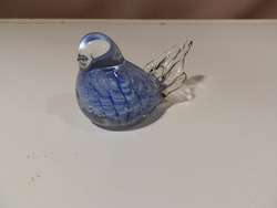 JOE ST CLAIR FIGURAL BIRD PAPERWEIGHT BLUE CONTROLLED BUBBLE EXCELLENT 
