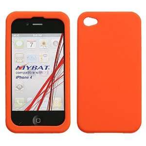 APPLE IPHONE 4G ORANGE SOLID SILICONE SKIN RUBBER SOFT CASE COVER