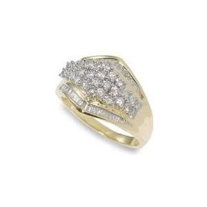  1 ctw Round and Baguette Diamond Ring Jewelry