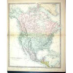  Harrow Antique Map 1880 North America Florida California 