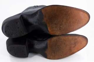   Label Tony Lama 6238 Black Solid Leather COWBOY BOOTS Sz 13 D  