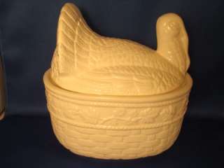 Turkey on Basket Covered Casserole Serving Dish Pot  