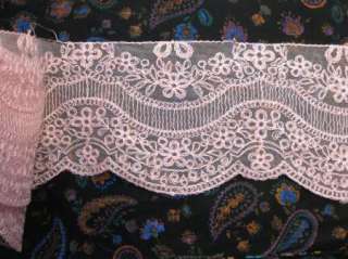 Vintage Embroidered Scallop Mesh Net Lace Pink Mauve Trim 2 Yards 5 1 