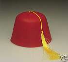 RED FEZ SHRINER TURKISH ARMY MILITARY HAT COSTUME CAP