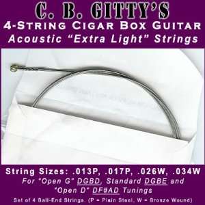   Cigar Box Guitar Strings   Open G/Open D/Standard Tuning Musical