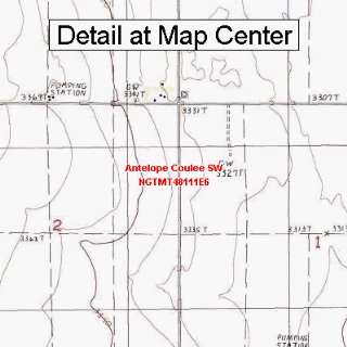 USGS Topographic Quadrangle Map   Antelope Coulee SW, Montana (Folded 