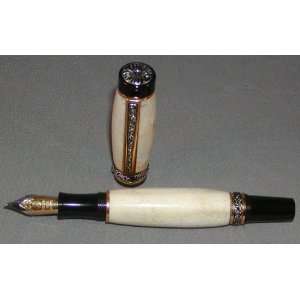   with Titanium Gold Accents Fountain Pen Deer Antler 
