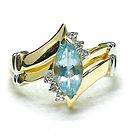 Vintage 14k Yellow Gold Diamond & Blue Topaz Ladies Co