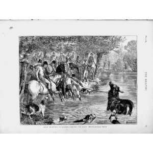  1874 Stag Hunting Surrey Deer Shakleford Pond Sport