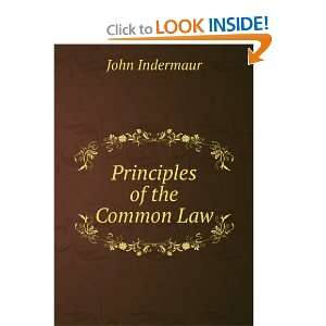  Principles of the Common Law John Indermaur Books