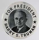 Vintage 48 3 1/2 HARRY S TRUMAN FOR PRESIDENT Politcal Campaign 