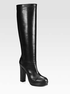 Marni   Leather Platform Knee High Boots