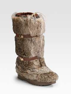 Tory Burch   Rabbit Fur Buckle Boots    
