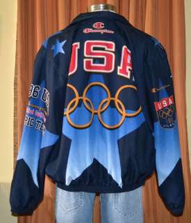 USA OLYMPICS 1996 VINTAGE CHAMPION AT&T ATHLETIC WINDBREAKER JACKET 