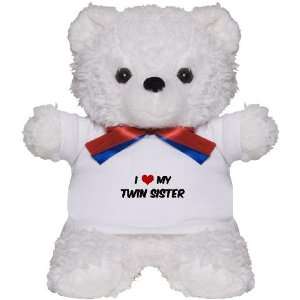  I Love My Twin Sister Family Teddy Bear by CafePress: Toys 