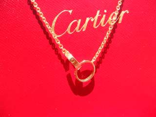 CARTIER LOVE 18K ROSE PINK GOLD 2 RING NECKLACE  