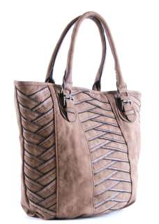   SOPHISTICATED ZIPPER URBAN SHOPPER EVERYDAY TOTE BAG   TAUPE  