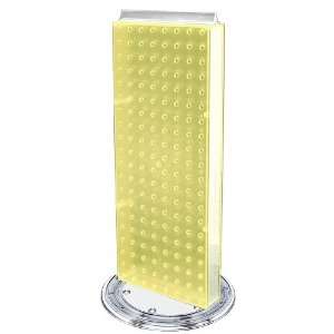   Inch W by 20 Inch H Revolving Yellow Pegboard Counter Unit, Yellow