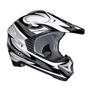   Helmets   Adult Vega Viper Black Volt Motocross Helmet Automotive