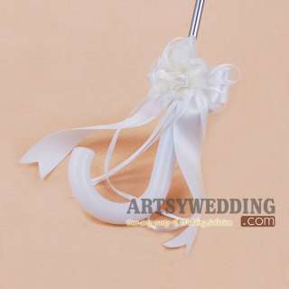 Ivory Embroidery Satin Ruffled Edge Bridal Wedding Umbrella Parasol 