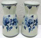 Pair Delft Blue Holland Shoes Signed Hand Painted  