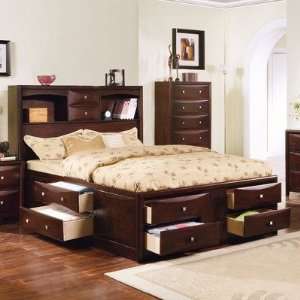  Manhattan Storage Bed in Dark Pine Size Twin Furniture 