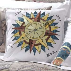 Compass Rose Decorative Pillow