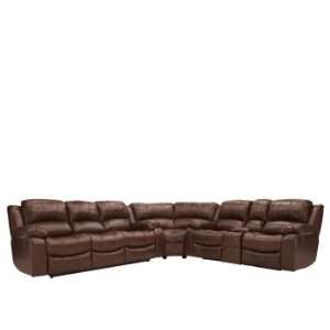  Bryant Brown Leather 3pc Sectional Recliner Sofa