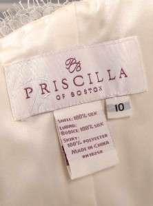Priscilla of Boston® 4019 Ivory Silk Strapless Couture Wedding Dress 