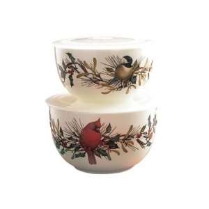   : Lenox Winter Greetings Stackable Bowls, Set of 2: Kitchen & Dining