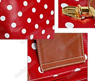 Womens Faux Leather Polka Handbag Dots Shoulder Bags  