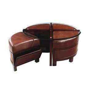   Designs Mahogany Pie Table With Leather Cushions Furniture & Decor