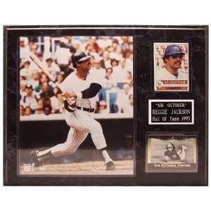  MLB Yankees Reggie Jackson 2 Card Plaque Sports 