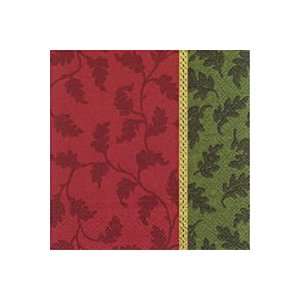  Foliole Red Green Christmas Party Beverage Napkin: Kitchen 