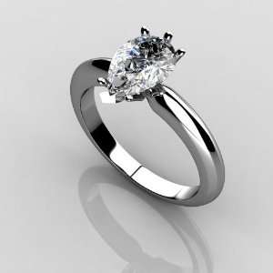   Pear Shaped Diamond, G Color, SI1 Clarity in Solitaire Ring Jewelry