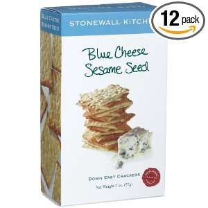 Stonewall Kitchen Blue Cheese Sesame Crackers, 2 Ounce Box (Pack of 12 
