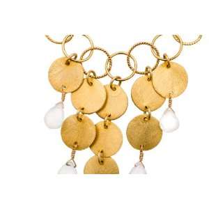  Moonstone and Gold Disc Necklace: Erin Hakansson: Jewelry