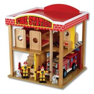   Decorators Collection Fire Station Set 15.5x16 Multi: Home & Kitchen