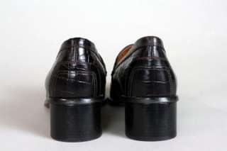 Ralph Lauren Brown Leather Croc Penny Loafer/Shoe 8 B  