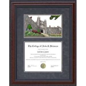 Diploma Frame with Licensed Princeton Campus Lithograph  