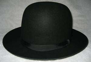 Replica Black Charlie Chan Wool Felt Bowler Derby Hat  