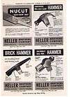 1949 AD HELLER BRICK, PEIN, CLAW HAMMERS, NUCUT FILES, CORBIN SCREWS
