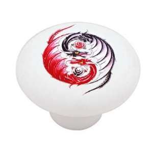  Yin and Yang Dragons Decorative High Gloss Ceramic Drawer 