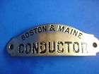 boston and maine conductor hat badge original in very good