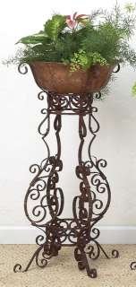 Large Iron Scroll Planter Plant Stand  