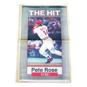  Pete Rose Autographed / Signed Newspaper Sports 