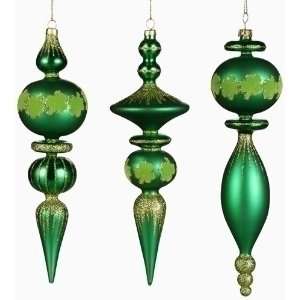   Finial Glass Christmas Ornaments with Shamrocks 9 Home & Kitchen