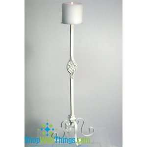    Deveraux 26 Tall White Pillar Candle Holder: Home & Kitchen